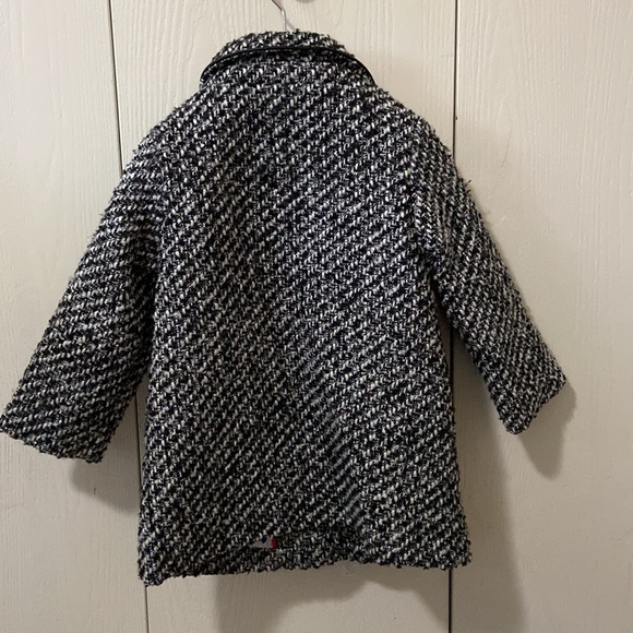 Joe Fresh Black & White Thick Weave Pattern Pea Coat - Picture 7 of 10